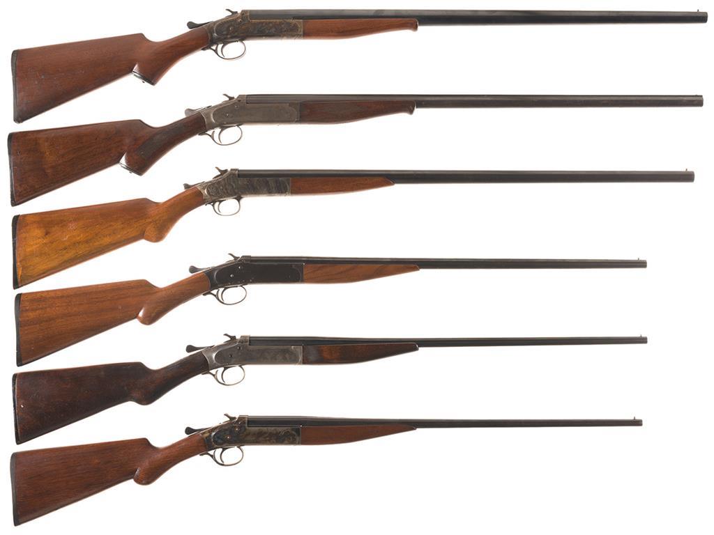 Six Iver Johnson Manufactured Single Shot Shotguns