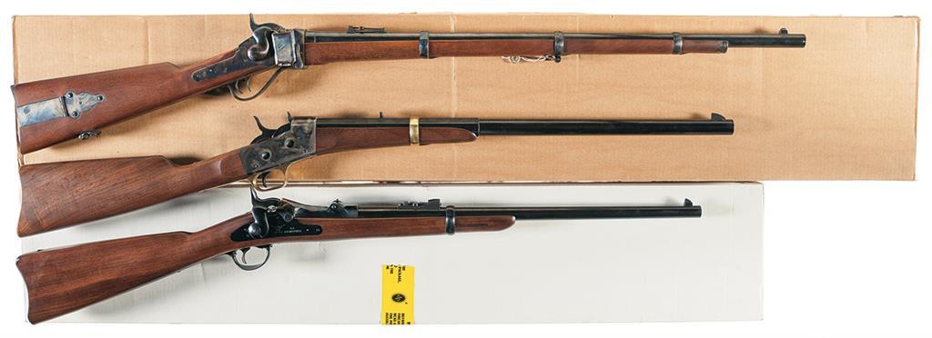 Three Pedersoli Long Guns -A) Pedersoli Model 1859 Sharps Rifle