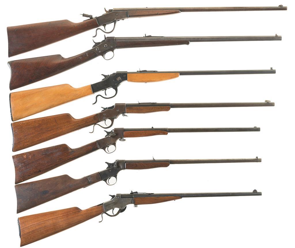 Seven Single Shot Rifles -A) Page-Lewis Model C Olympic Rifle