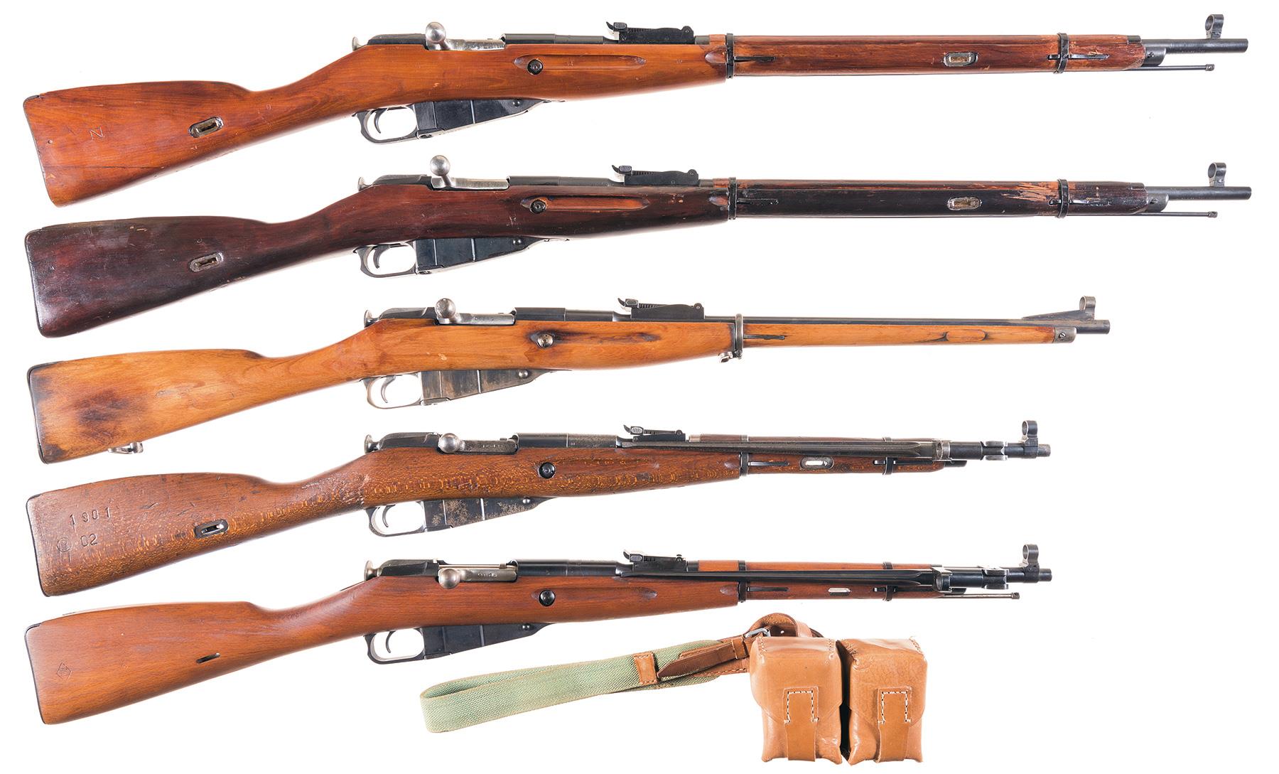 Five MosinNagant Bolt Action Longarms