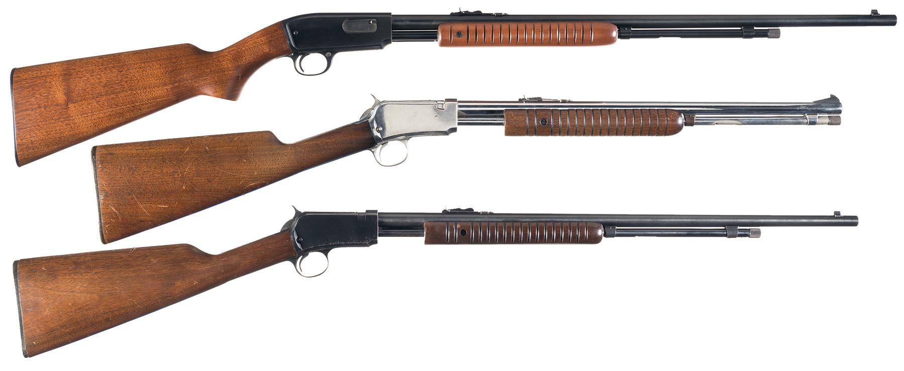 Three Winchester Slide Action Rifles