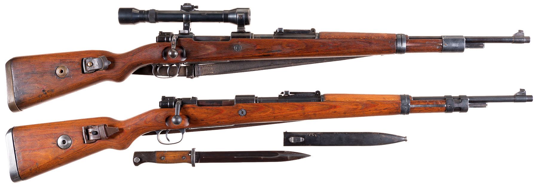 Two World War II German Military Bolt Action Rifles -A) Mauser M