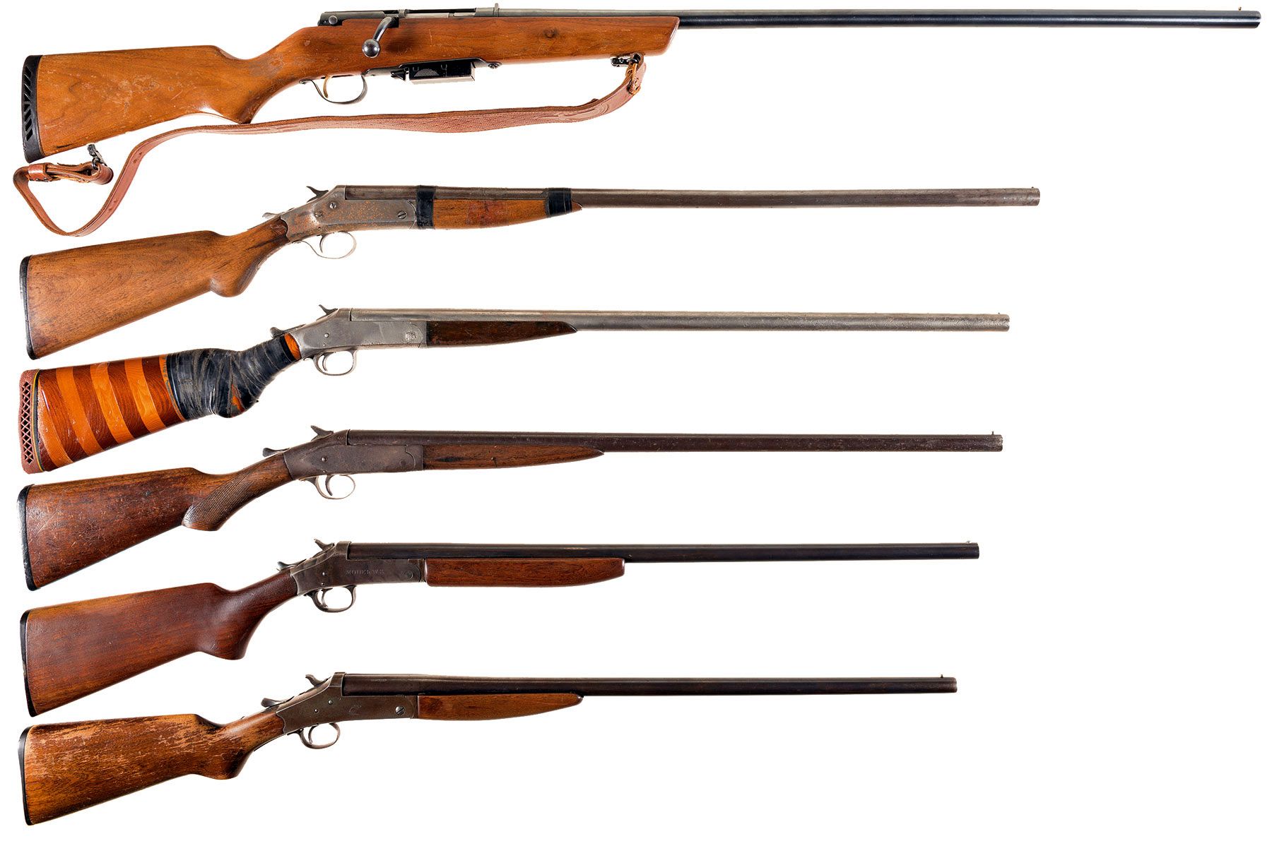 Six Shotguns -A) Marlin Model 55 Goose Gun Bolt Action Shotgun