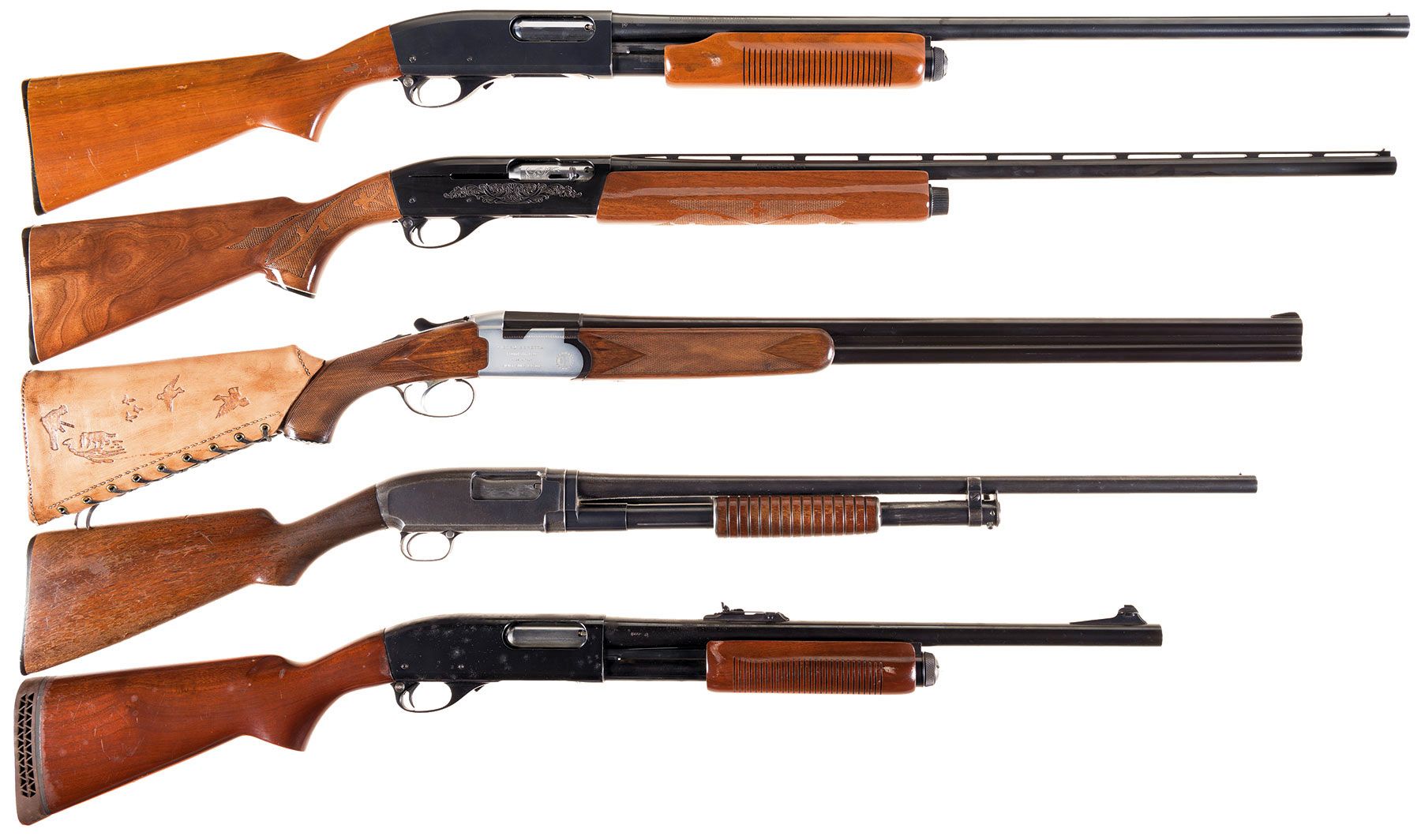 Five Shotguns -A) Remington Model 870 Wingmaster Slide Action Sh