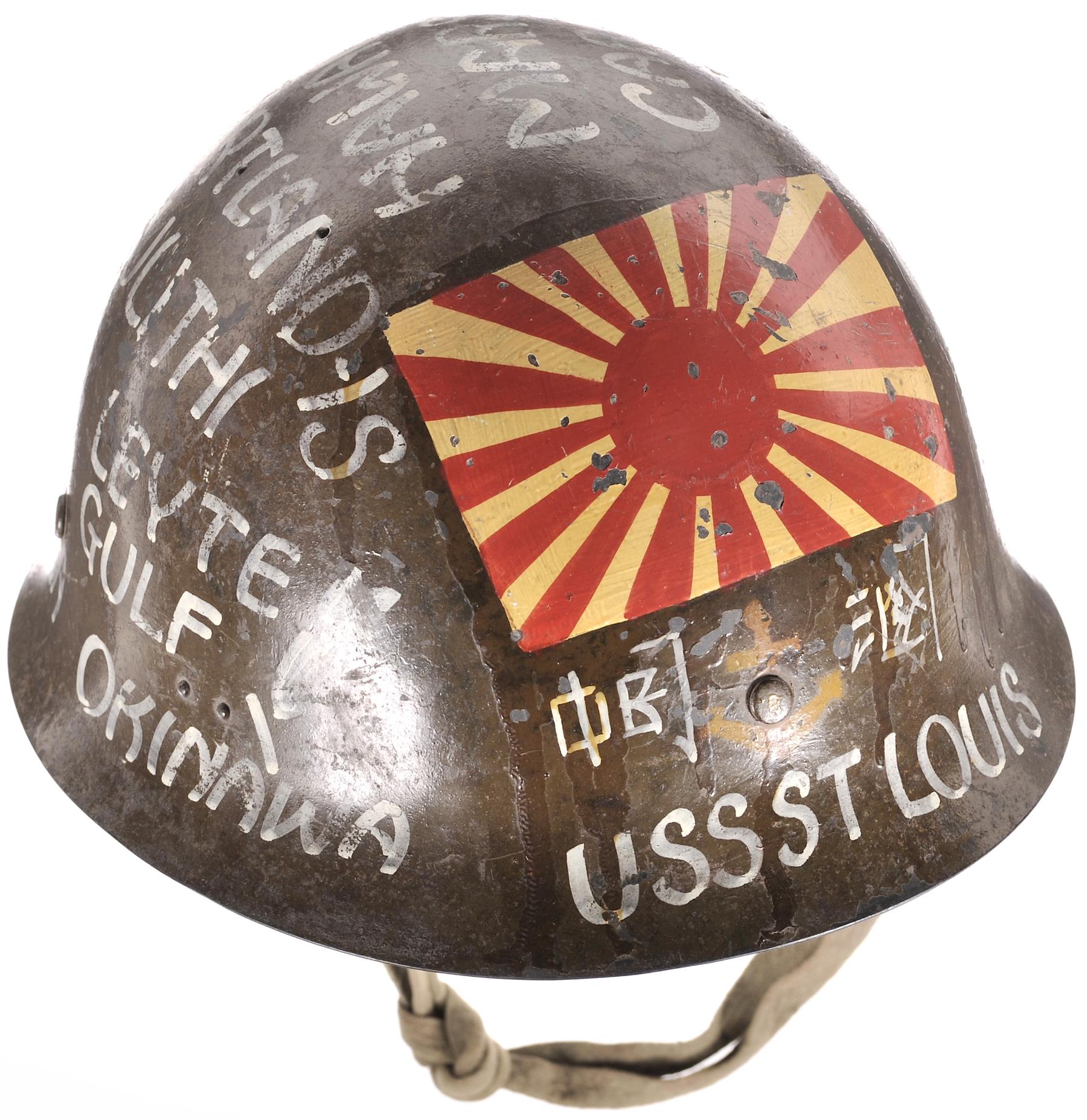 Decorated WWIIEra Japanese Military Helmet
