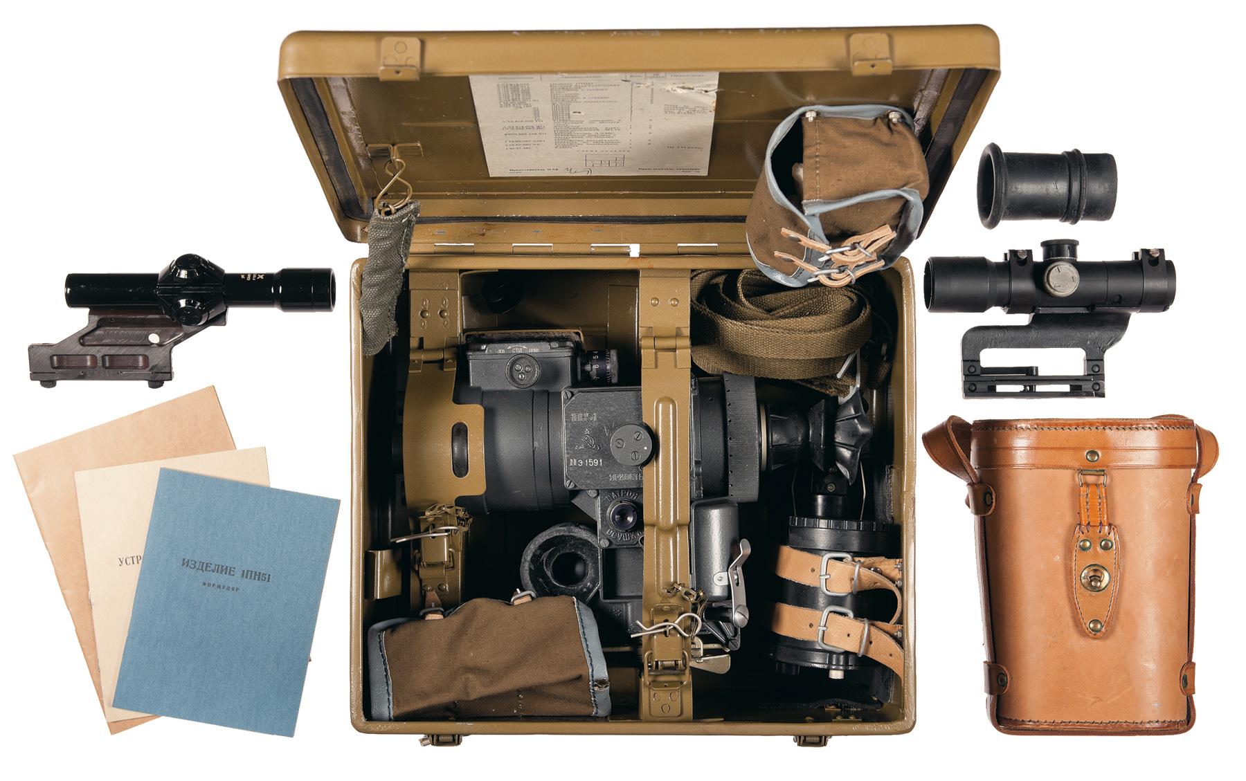 One Russian 1PN51 Night Vision Scope with Case and Accessories,