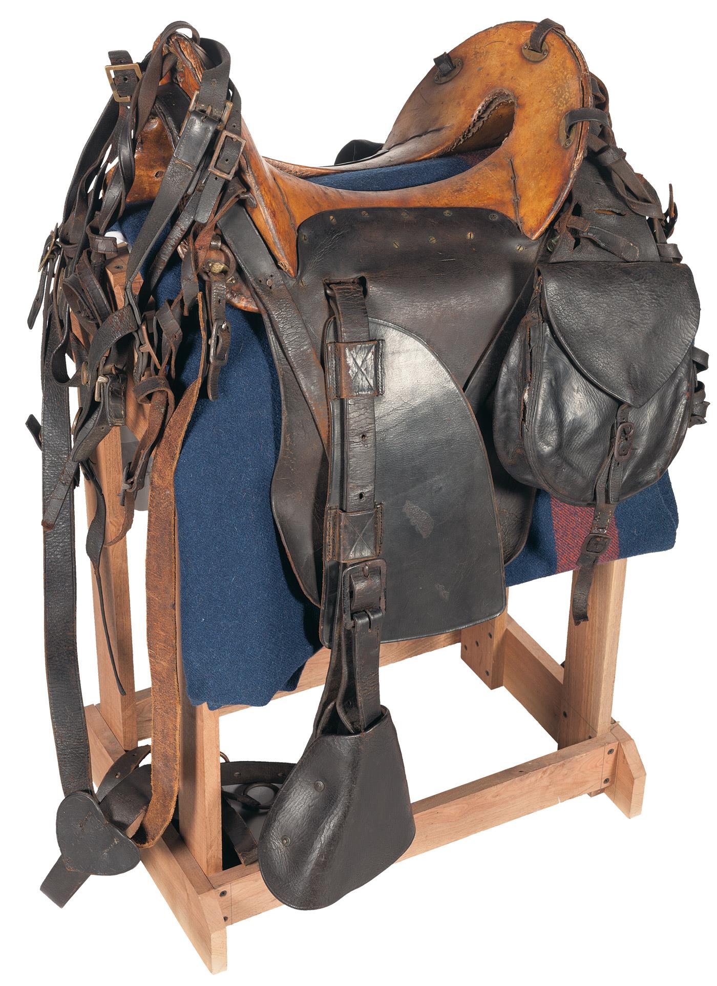 Fine Civil War Model 1859 McClellan Cavalry Saddle, Saddlebags a