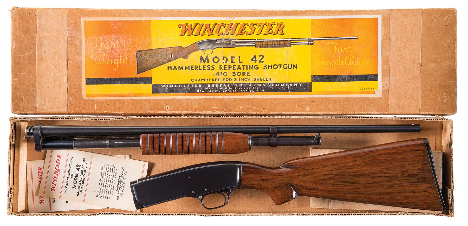 Winchester Model 42 Slide Action Shotgun with Box